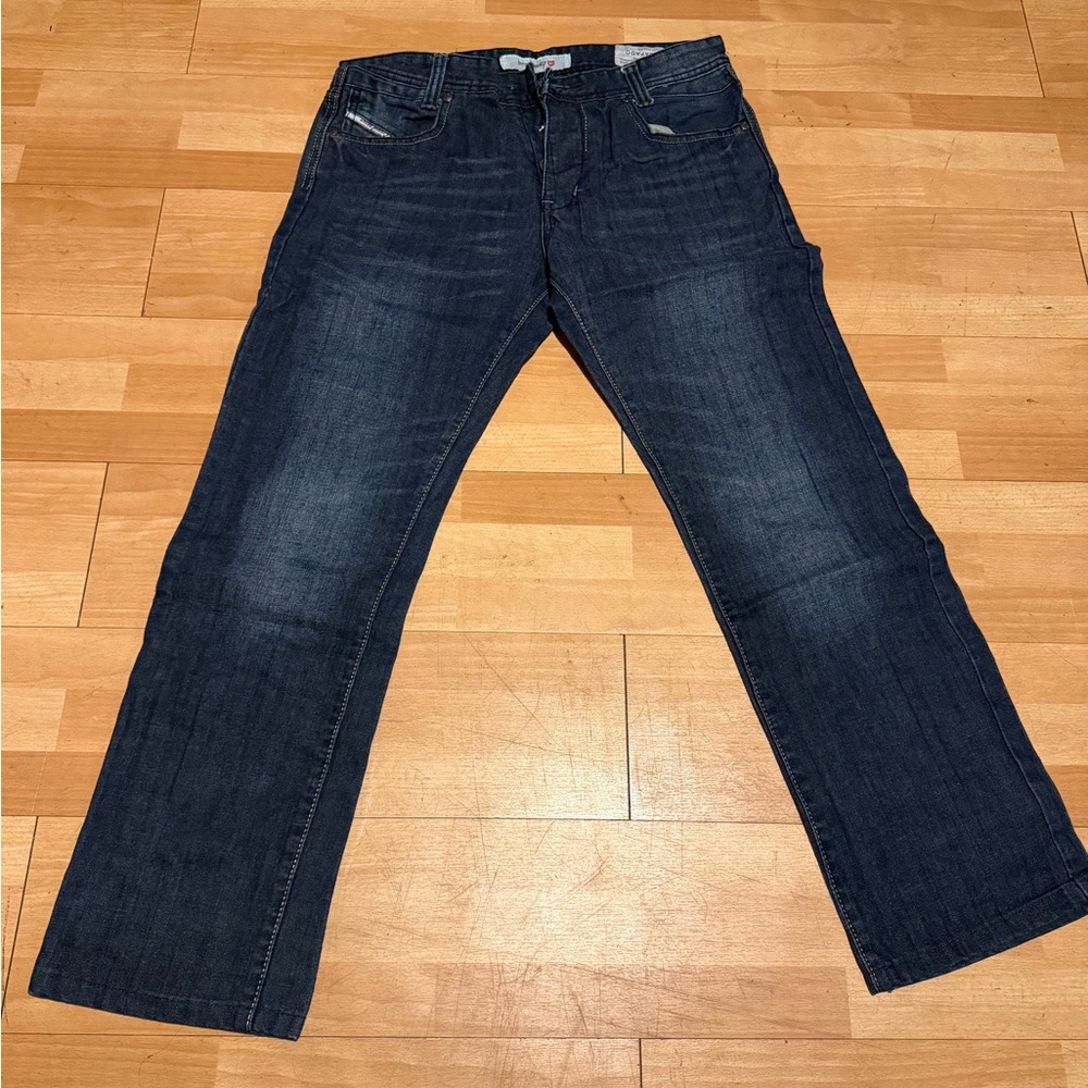 Diesel Safado Vintage Faded Stone Distressed Straight Slim Indigo Men's Jeans 32